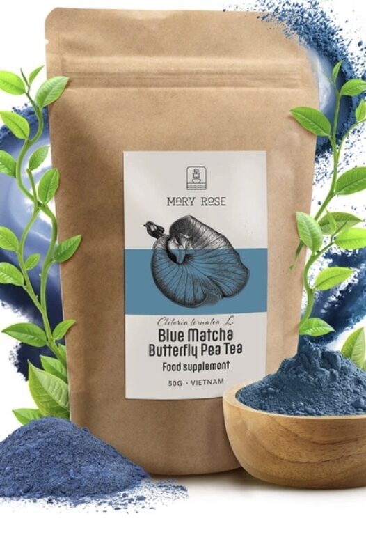 Zilā mača – tauriņzirņu tējas pulveris 50 g 