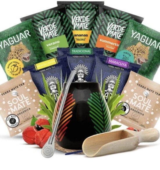 Yerba Mate iesācēju komplekts Calabash Bombilla 10x50g + dāvana 